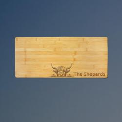 Custom engraved bamboo farm animal charcuterie board with your choice of farm animal design and personalized text. 100+ farm animal designs to choose from.