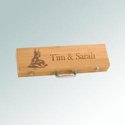 Personalized doberman BBQ tools gift set with engraved text and the doberman design of your choice.