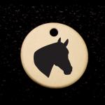 Brass or silver horse bridle charm with engraved horse silhouette of your choice. Equestrian Charm