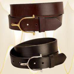 English Spur Buckle Leather Belt - 1 1/2" Tall - Equestrian