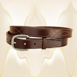 Fancy stitched 1" wide leather belt with your choice of belt buckle.