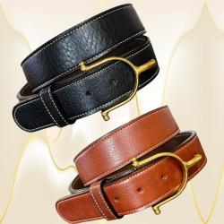 1 1/2" wide stitched bridle leather belt with a wheat stitching and milled leather..