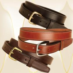 Leather edge stitched belt 1 1/4" wide. Comes in 3 leather colors from Tory Leather.
