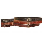 Bridle leather ranger belt with tab design.
