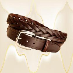 English Bridle Leather Braided Belt