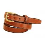 Edge Stitched Cross Keepers Leather Belt - Equestrian