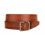 Double row center stitched leather equestrian belt.