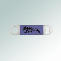 Personalized horse silhouette bottle opener with a horse silhouette and engraved text of your choice. 85+ horse silhouettes to choose from.