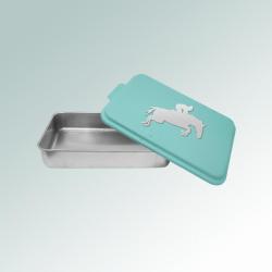 Personalized aluminum horse cake pan with engraved horse design and custom text. 145+ horse designs to choose from.