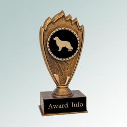 Personalized blaze golden retriever trophy with a choice of golden retriever design and custom engraved text. 80+ Golden Retriever designs to choose from.