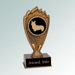 Personalized blaze corgi trophy with your choice of corgi design and custom engraved text. 100+ corgi designs to choose from.