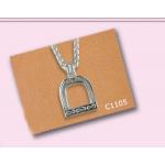 English Scroll Stirrup Necklace - Silver