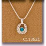 Horseshoe Necklace - Zircon Stone