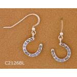 Horseshoe Dangle Earrings - Blue