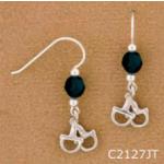 D Bit Snaffle Earrings - Black. Equestrian horse jewelry fashion earrings.