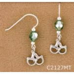 D Bit Snaffle Earrings - Mint. Equestrian horse jewelry fashion earrings.