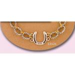 Horseshoe Bracelet - 2 Tone Cable Chain