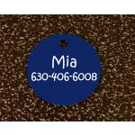 Custom engraved colored horse bridle engraved tag with personalized text.