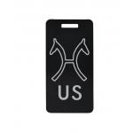 Engraved aluminum luggage tag with your choice of horse breed logo and personalized text. Horse Backpack Tag