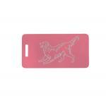 Engraved aluminum luggage tag with your choice of Golden Retriever design and personalized text. Golden Retriever Backpack Tag