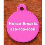 Custom Laser Engraved Smiley Face Circle Dog Tag - Colored