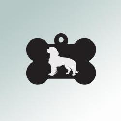 Personalized dog breed aluminum dog bone ID tag for your dog's collar. 100+ dog breeds to choose from.