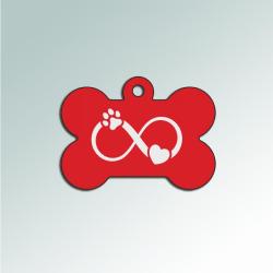 Personalized aluminum dog paw dog bone ID tag for your dog's collar. 25+ dog paw designs to choose from.