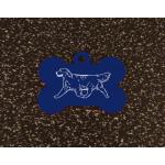 Personalized Golden Retriever dog design aluminum dog bone ID tag for your dog's collar. Golden Retriever ID Tag