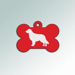 Personalized Golden Retriever dog design aluminum dog bone ID tag for your dog's collar. 80+ Golden Retriever designs to choose from.