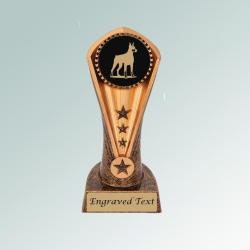 Personalized cobra doberman trophy with your choice of doberman design and custom engraved text.  25+ Doberman designs to choose from.