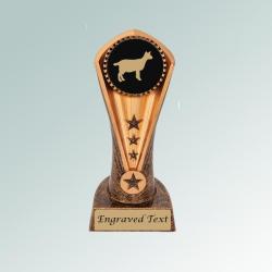 Personalized cobra farm animal trophy with your choice of farm animal design and custom engraved text. 100+ farm animal designs to choose from.