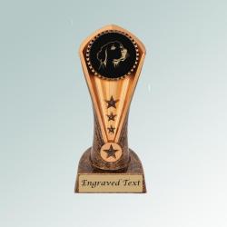 Personalized cobra golden retriever trophy with a choice of golden retriever design and custom engraved text. 80+ Golden Retriever designs to choose from.