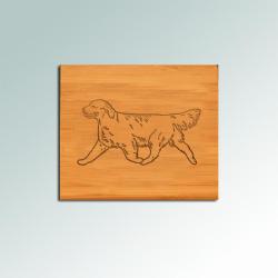 Personalized bamboo Golden Retriever coaster set with engraved text and choice of Golden Retriever design. 80+ Golden Retriever designs to choose from.