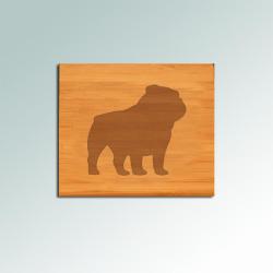 Custom engraved bamboo dog breed coaster set with your choice of dog breed and personalized text. 100+ dog breeds to choose from.