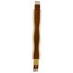 Fancy stitched leather Edgewood sheepskin and leather horse girth with one end of elastic.