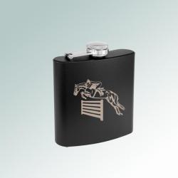 Colored stainless steel 6 oz horse  flask with engraved horse design of your choice. 145+ horse designs to choose from.