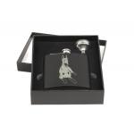 Personalized flask and funnel gift set with custom engraved Doberman dog design and text.Personalized flask and funnel gift set with custom engraved Doberman dog design and text. Doberman Flask Set