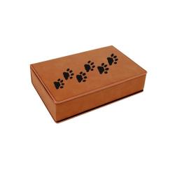 Leatherette wrapped stainless steel flask gift set with custom engraved dog design of your choice. Dog Flask Gift Set