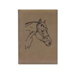 Custom engraved leatherette sketchbook with your choice of horse design and personalized text. Horse Sketchbook
