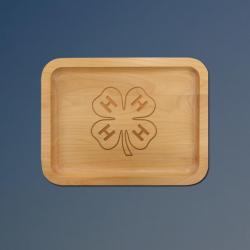 Alder wood 4-H tray with your choice of 4-H logo and personalized text. 6+ 4-H logos to choose from.