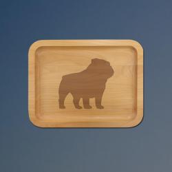 Alder wood dog breed tray with your choice of dog breed design and personalized text. 100+ dog breeds to choose from.