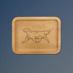 Golden retriever tray with your choice of golden retriever design and personalized text. 80+ Golden Retriever designs to choose from.