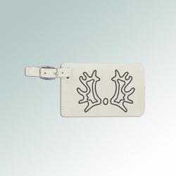 Leatherette engraved horse breed luggage tag with an encased white ID information card on the back. 25+ horse breed logos to choose from.