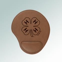 Custom leatherette 4-H mouse pad with personalized text and a 4-H logo. 6+ 4-H logos to choose from.
