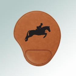 Personalized leatherette rse silhouettemouse pad with custom engraved horse silhouette and text. 85+ horse silhouettes to choose from.