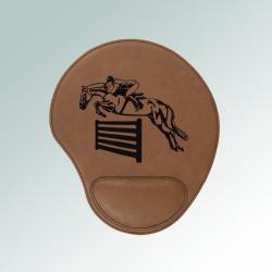 Personalized leatherette horse mouse pad with custom engraved horse design and text. 145+ horse designs to choose from.