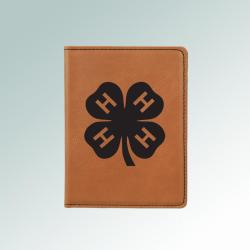 Personalized 4-H Leatherette Passport Cover - Custom Engraved Travel Holder, 4H Club Gift, Personalized Name/Farm, Various Colors