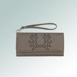 Personalized leatherette wallet with a removable wrist strap. Comes with your choice of horse breed logo. 25+ horse breed logos to choose from.