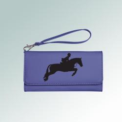 Custom engraved horse design leatherette wallet with a removable wrist strap. 145+ horse designs to choose from.