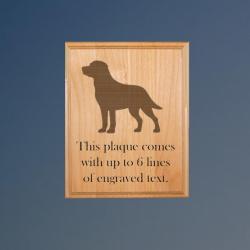 Genuine red alder dog breed plaque with engraved dog breed design and text. Makes great dog show award. 100+ dog breeds to choose from.